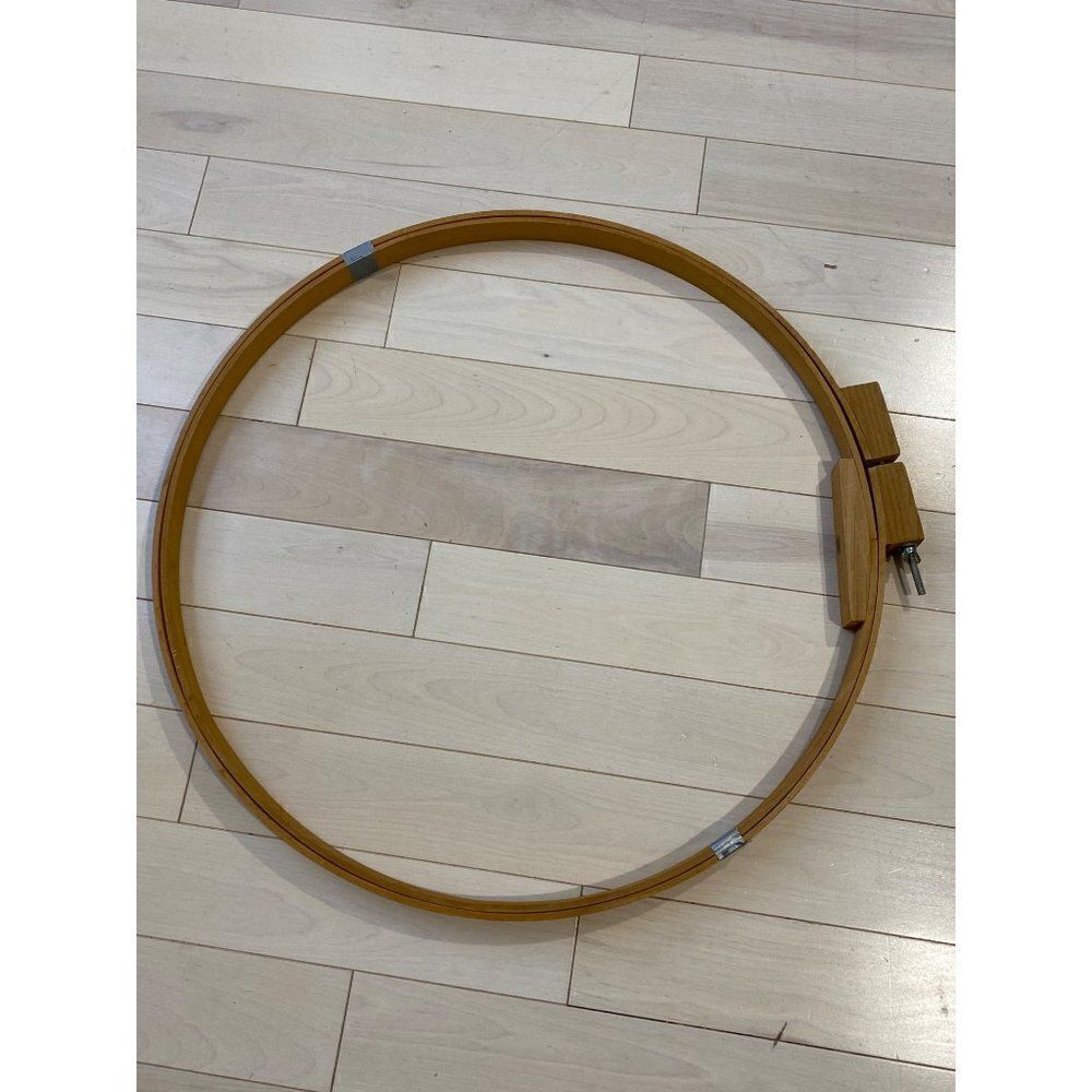 Vintage Wooden 22" Round Screw Embroidery Hoop